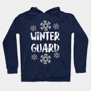 Winter Guard Snowflake White Text Hoodie